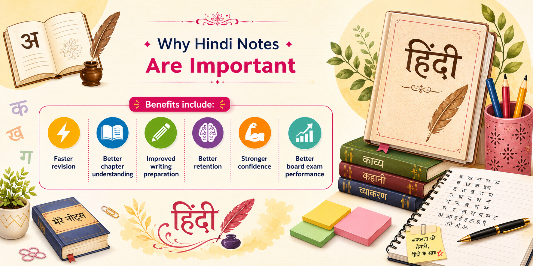 Hindi Notes Dashboard — Student Revision Image