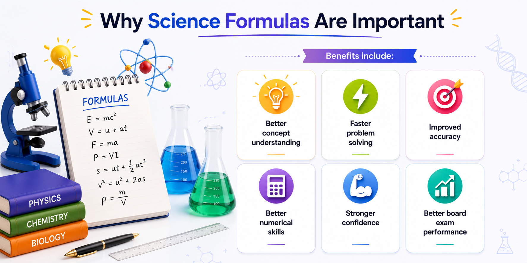 Science Formula Dashboard — Student Studying Science