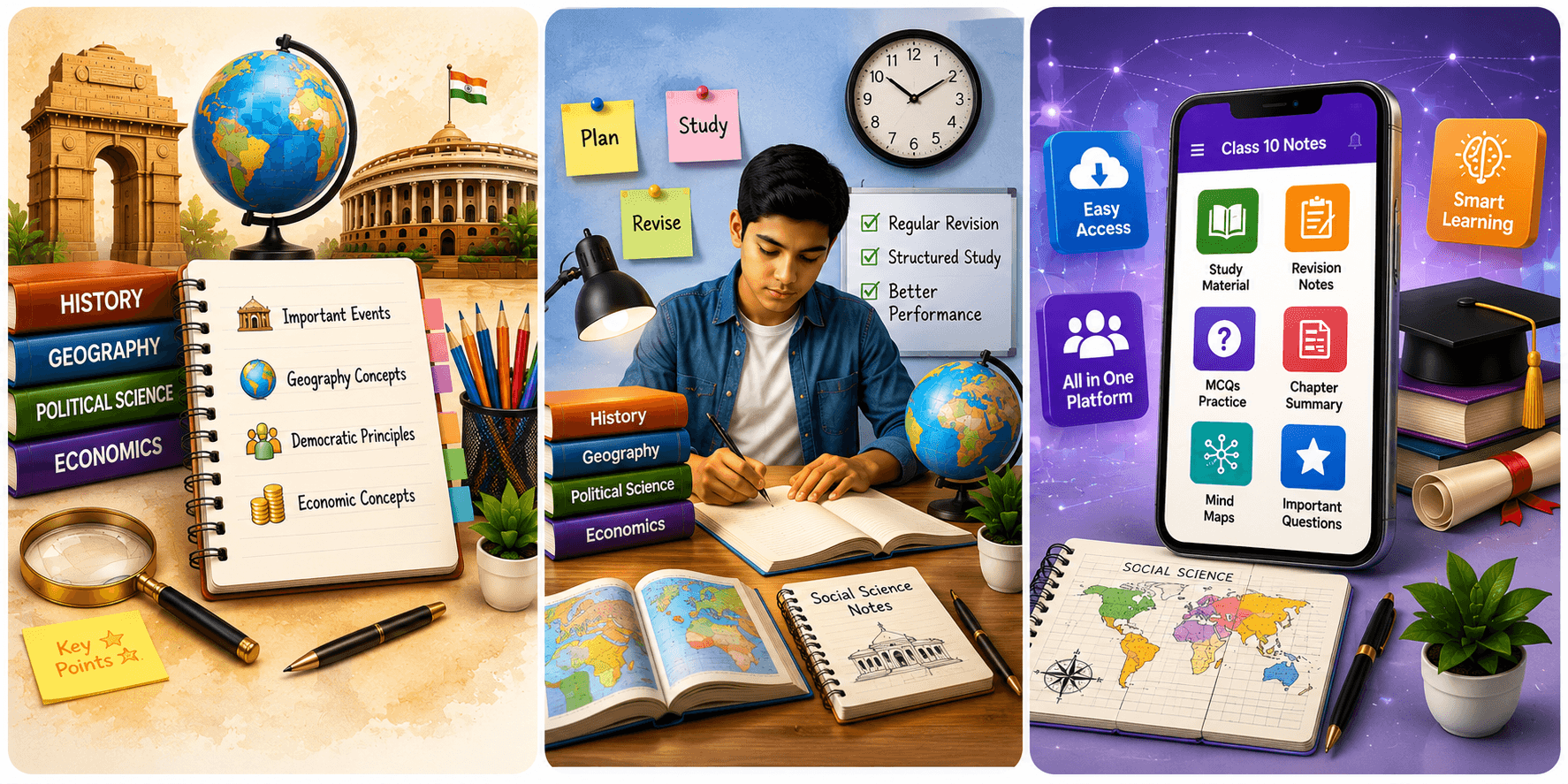 AI Quiz Dashboard — Social Science Learning Screen — Student Progress Analytics