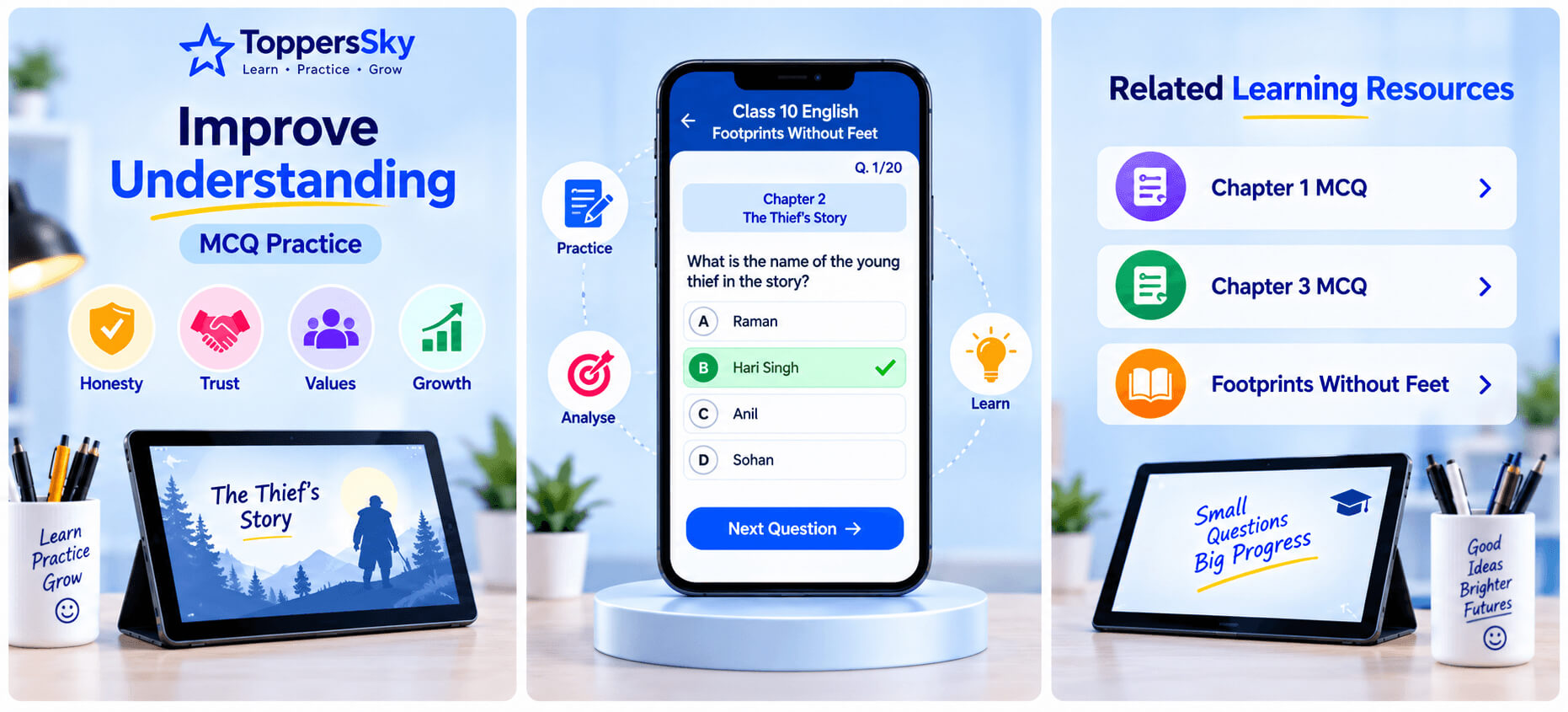 AI Quiz Dashboard - Interactive Learning Screen - Student Performance Dashboard