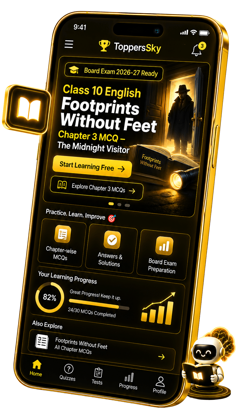 The Midnight Visitor Quiz Banner / English MCQ Dashboard