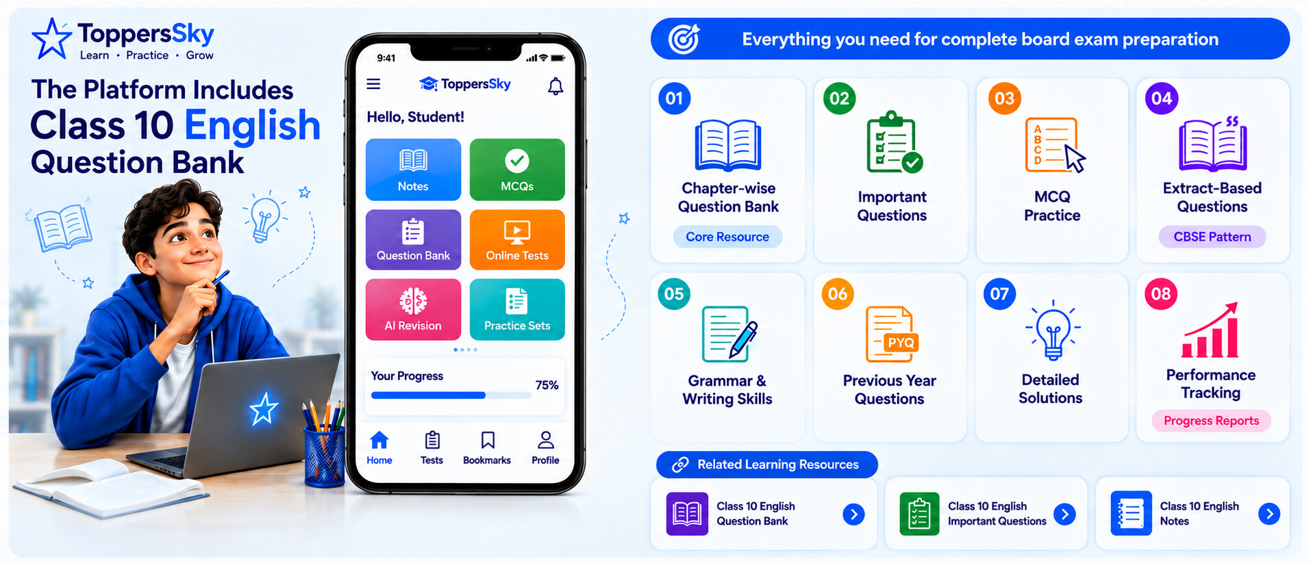 English Dashboard - Question Bank Screen - AI Quiz - Student Analytics