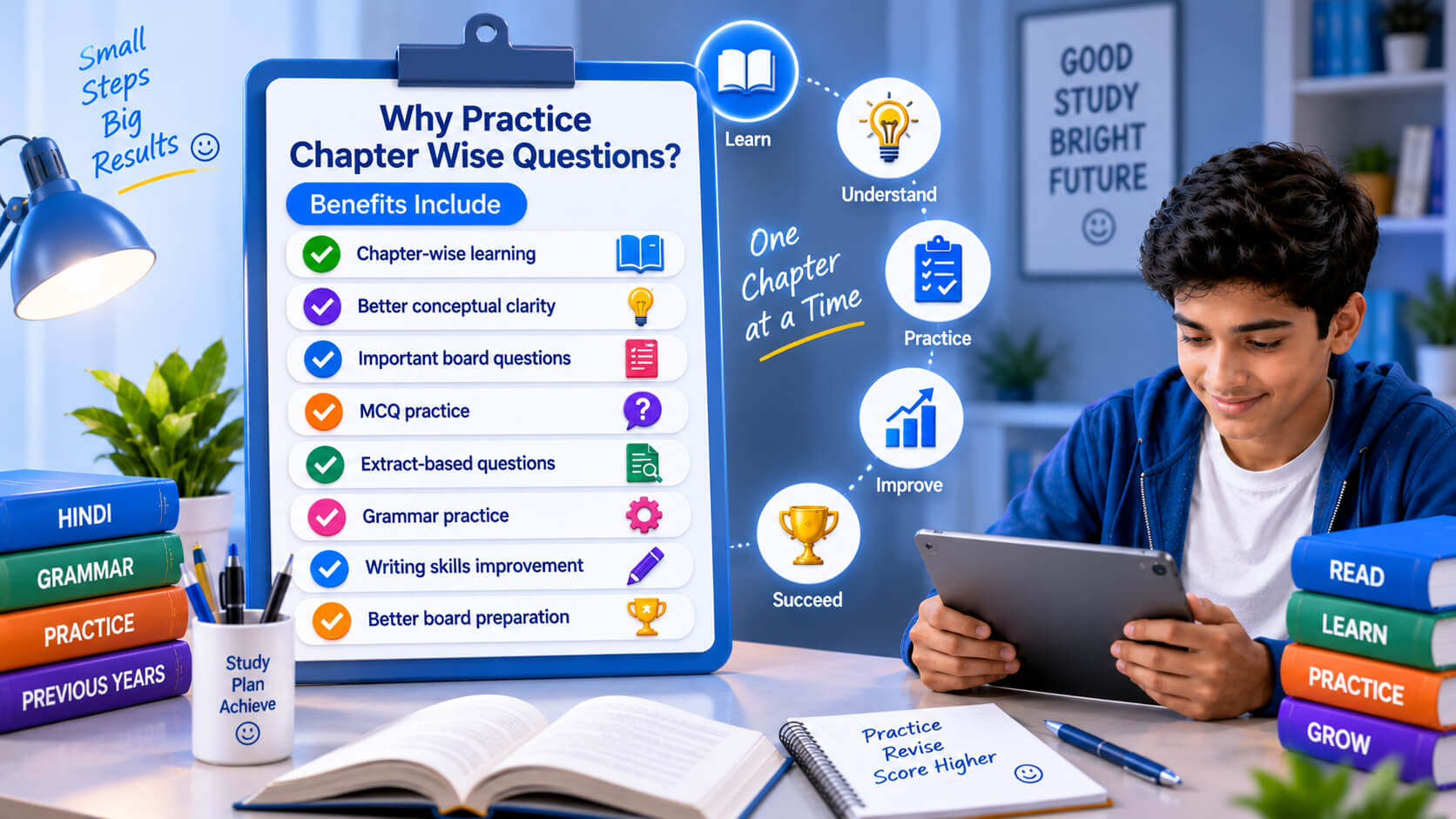 Hindi Chapter Wise Questions - Student Practicing Hindi - Board Exam Preparation