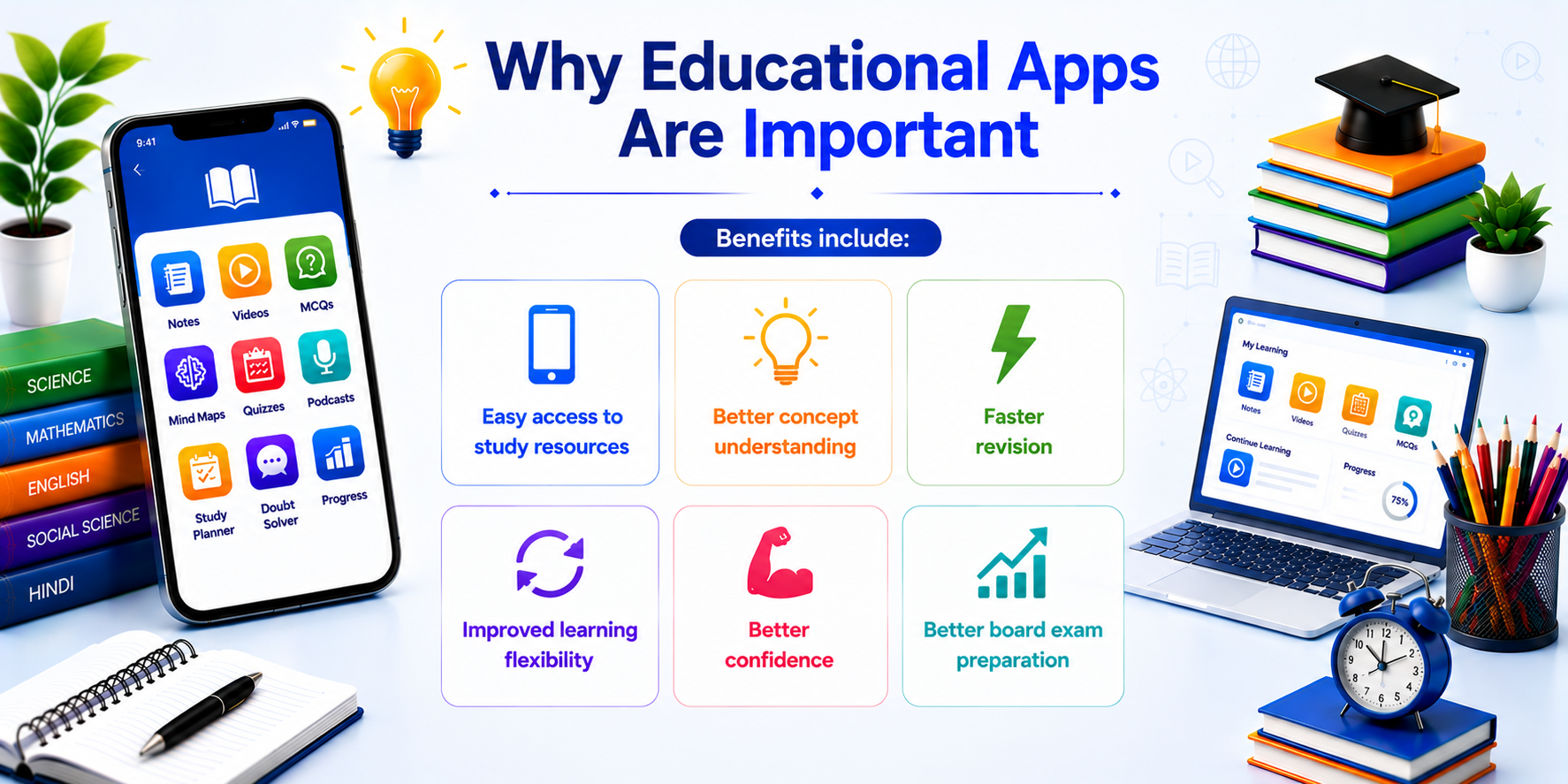 Educational App Dashboard — Student Using Learning App — Learning Progress Analytics