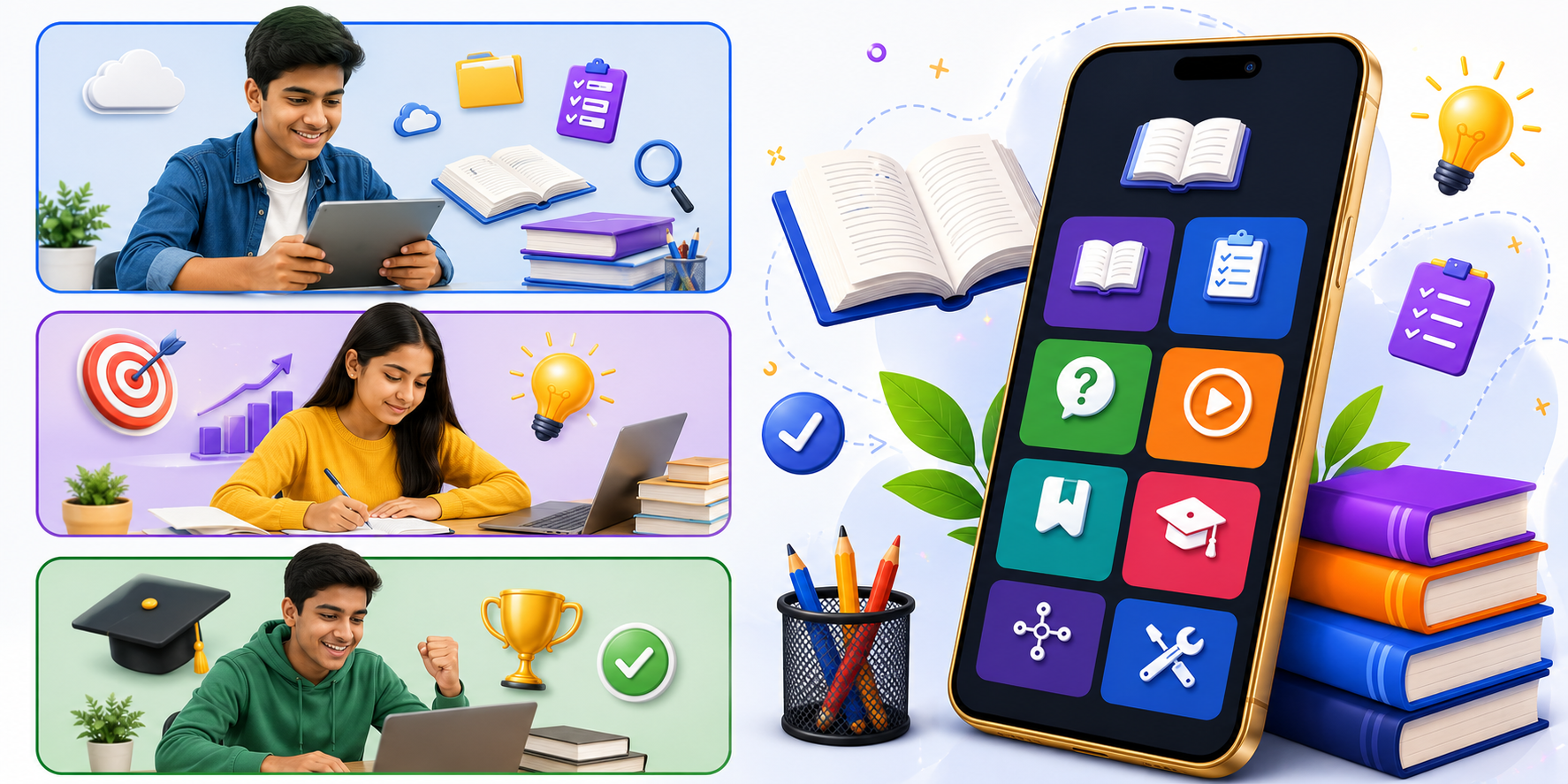 AI Quiz Dashboard — Learning App Screen — Student Progress Analytics