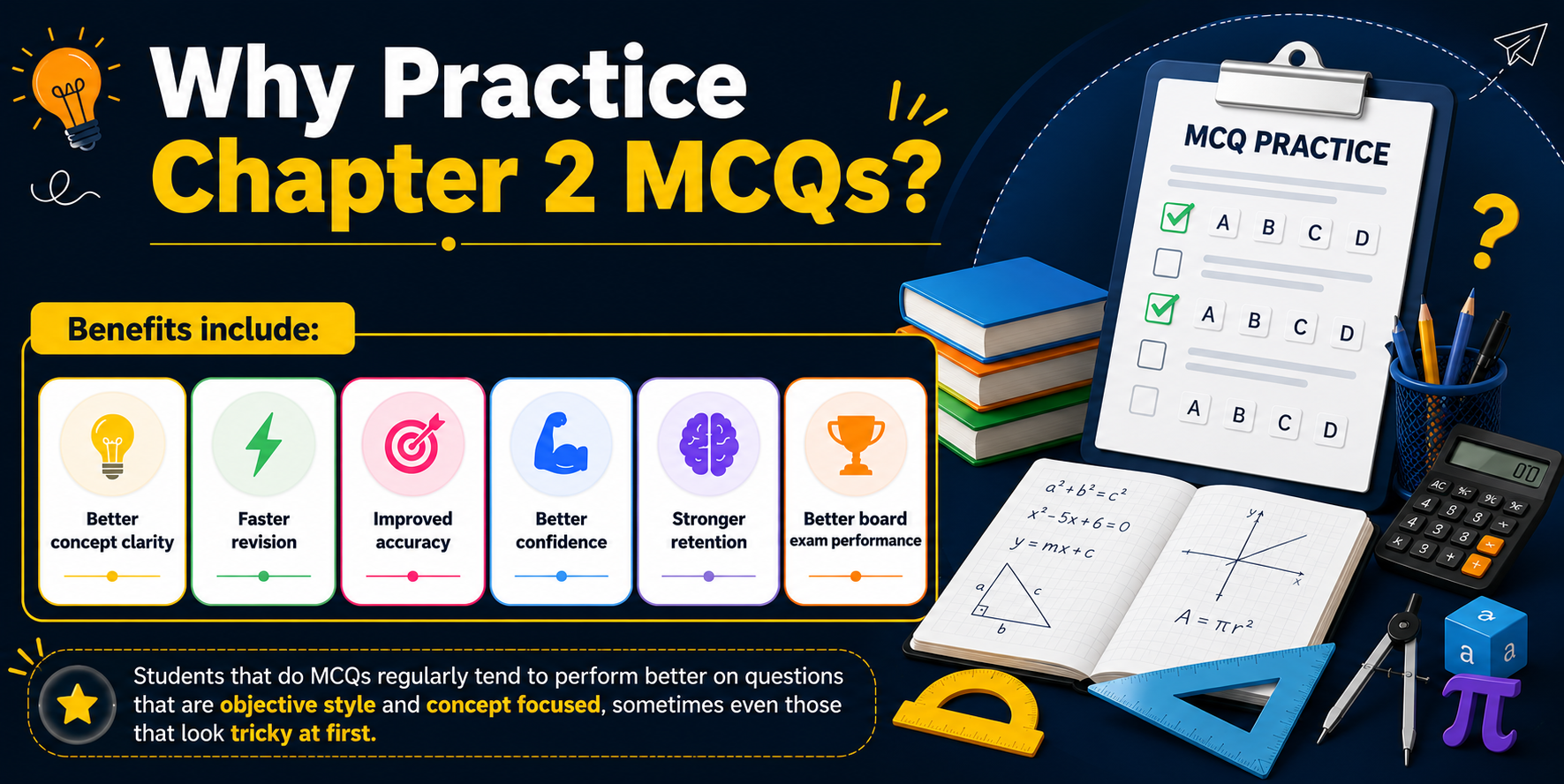 Maths Quiz Dashboard - Student Solving MCQs - Learning Progress Analytics
