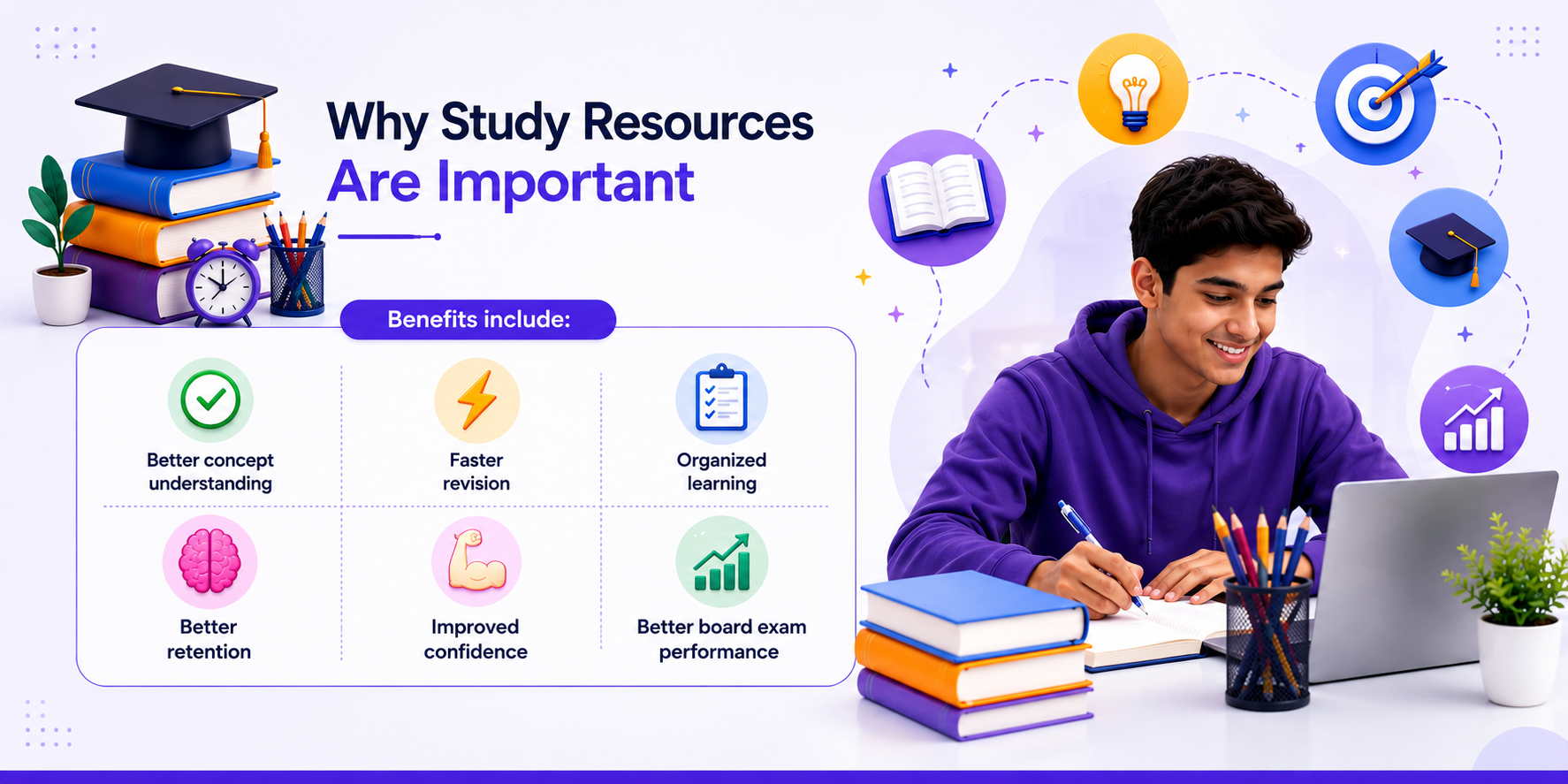 Learning Resources Dashboard — Student Studying Online — Learning Progress Analytics