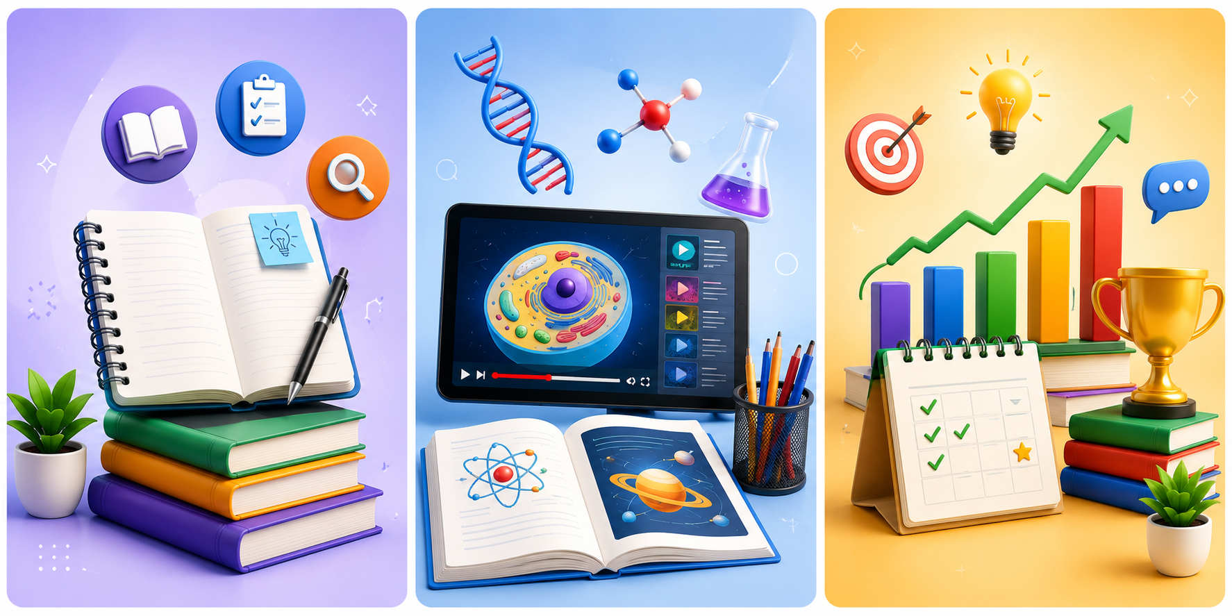 Visual Learning Screen — AI Quiz Dashboard — Student Progress Analytics