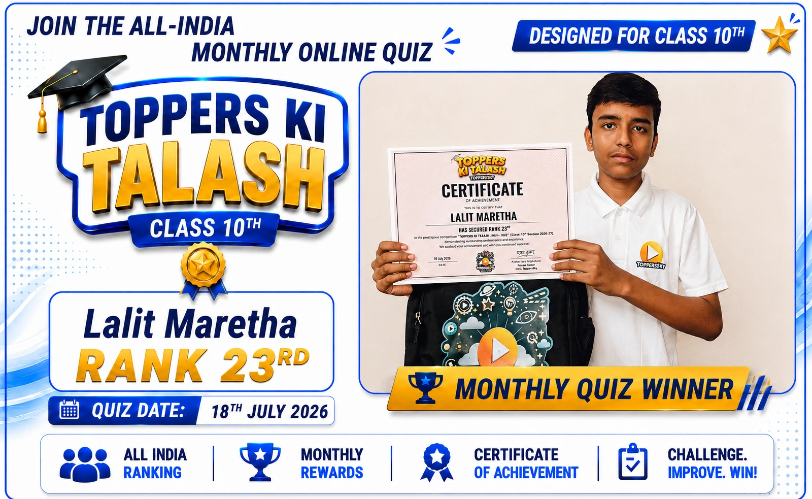ToppersSky achiever Lalit Maretha