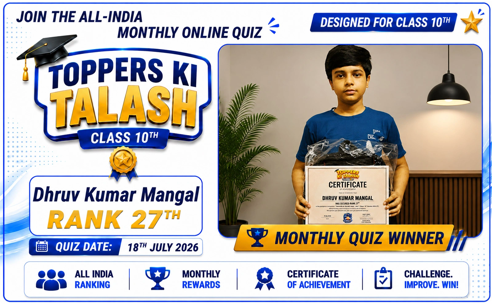 ToppersSky achiever Dhruv Kumar Mangal