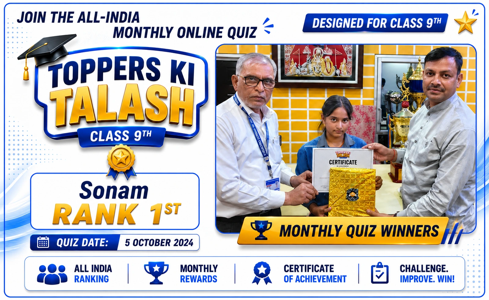 Class 9 ToppersSky quiz ranking