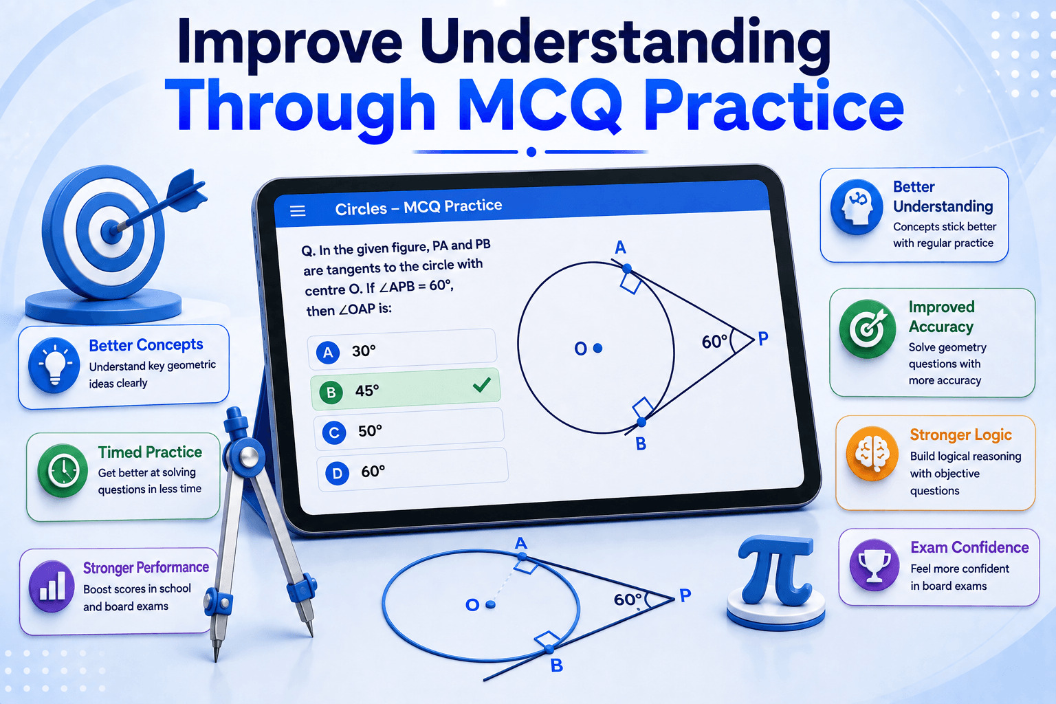 MCQ Practice Screen - AI Quiz Dashboard - Student Analytics