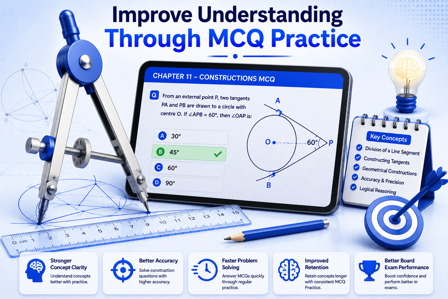 MCQ Practice Screen - AI Quiz Dashboard - Student Analytics
