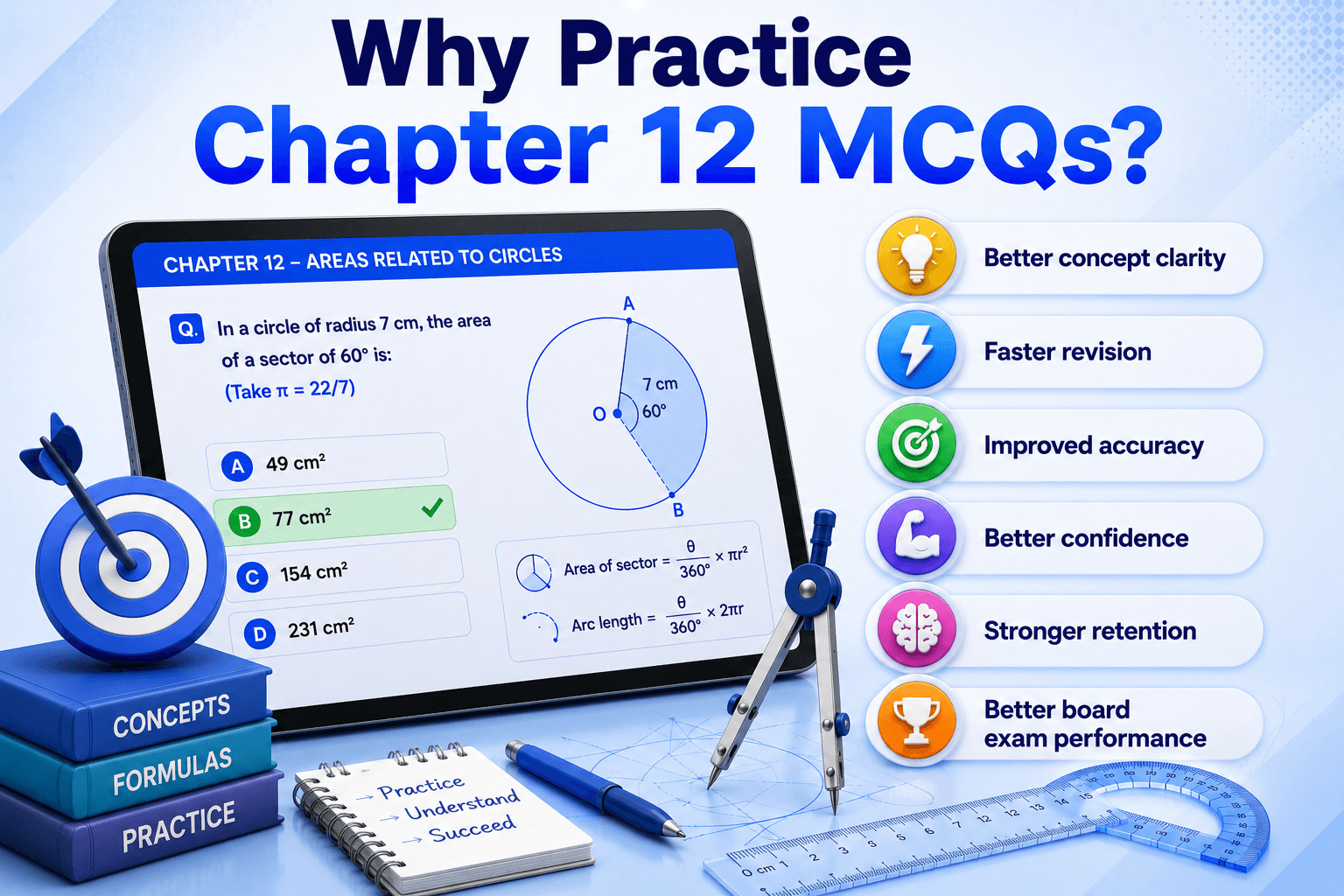 Maths Quiz Dashboard - Student Solving MCQs - Learning Progress Analytics