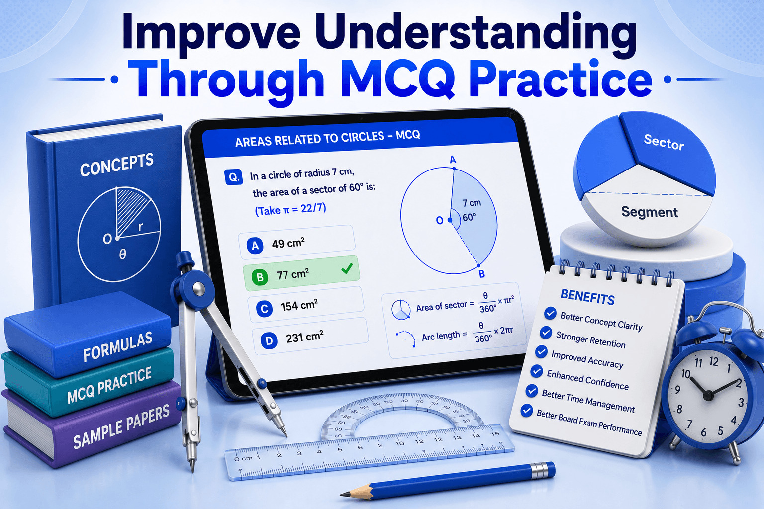 MCQ Practice Screen - AI Quiz Dashboard - Student Analytics