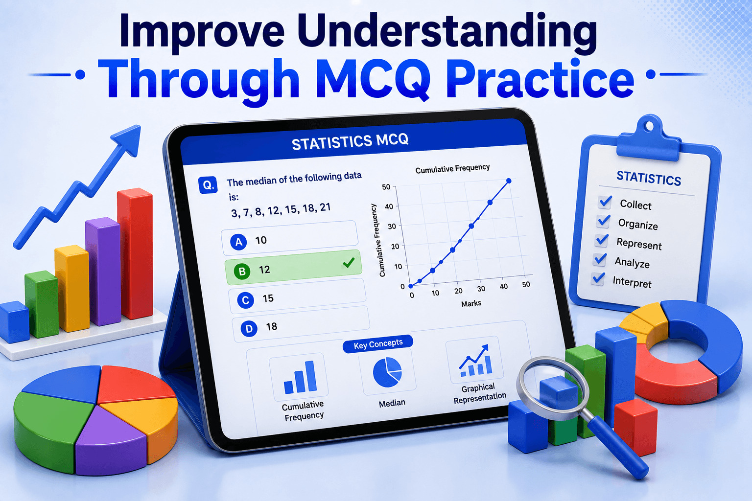 MCQ Practice Screen - AI Quiz Dashboard - Student Analytics