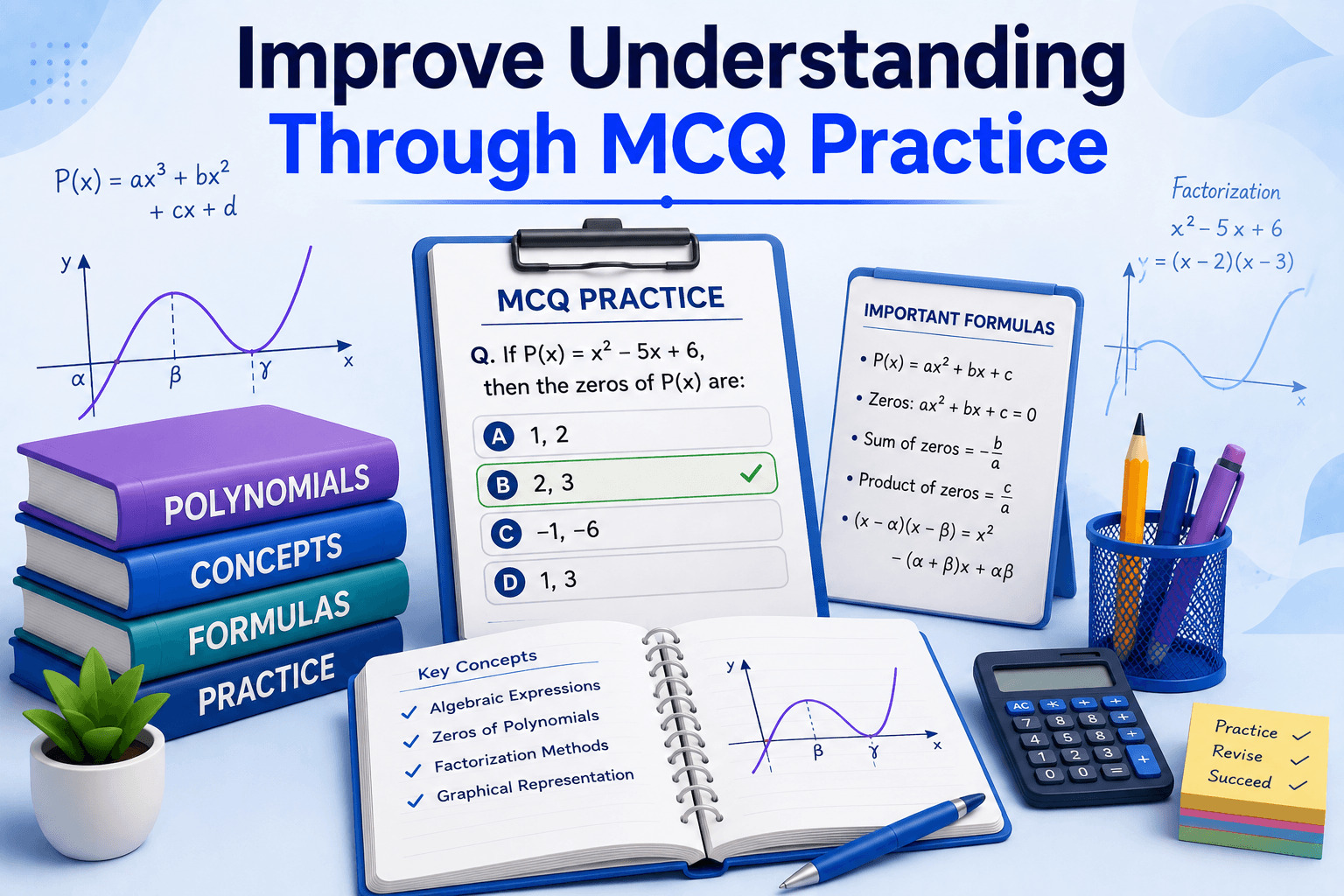 MCQ Practice Screen - AI Quiz Dashboard - Student Analytics