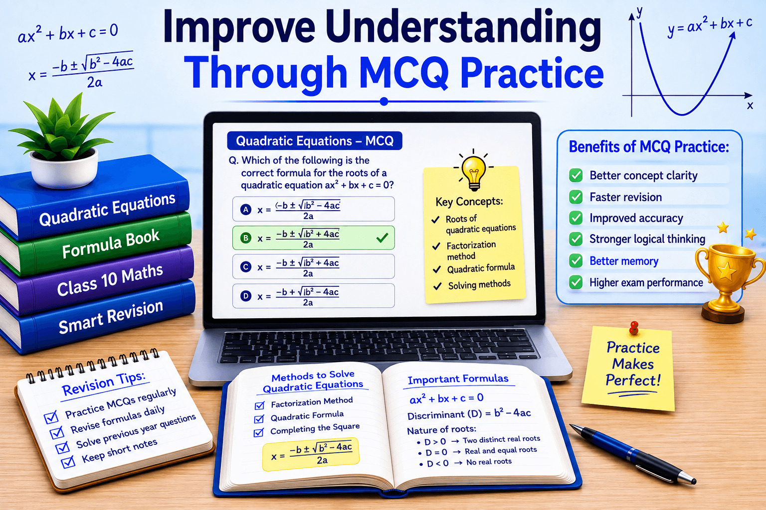 MCQ Practice Screen - AI Quiz Dashboard - Student Analytics
