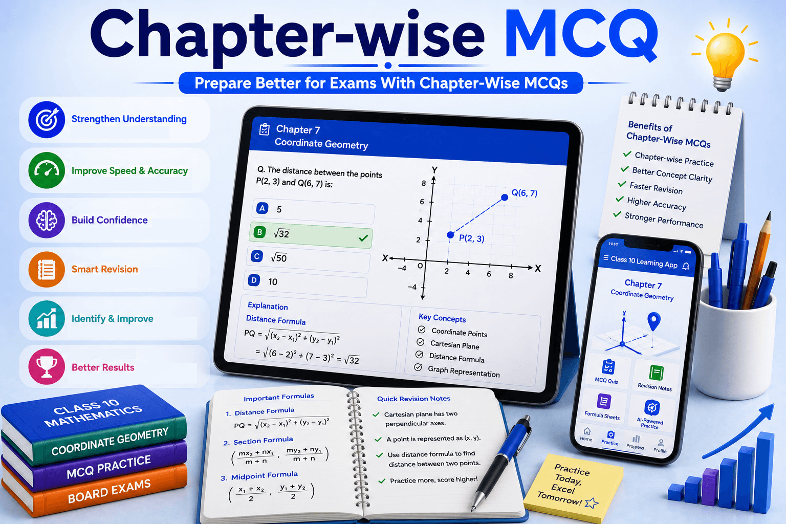 Maths Quiz Dashboard - Student Solving MCQs - Learning Progress Analytics