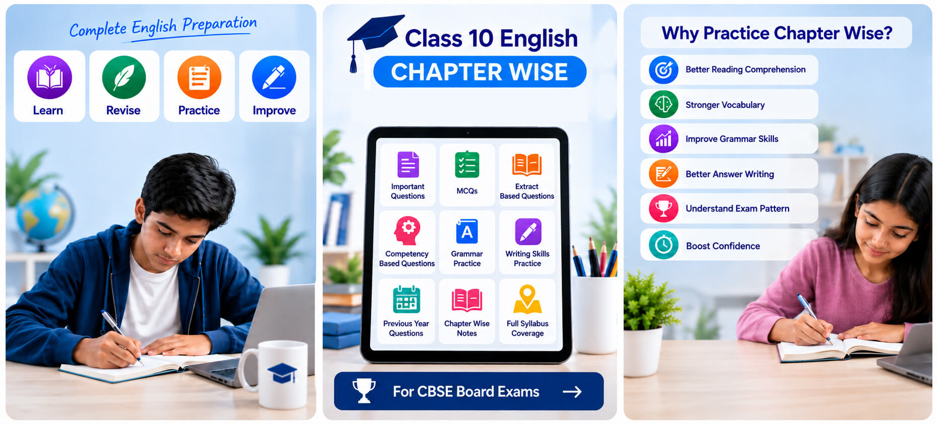 Class 10 English Chapter Wise Question Bank Banner