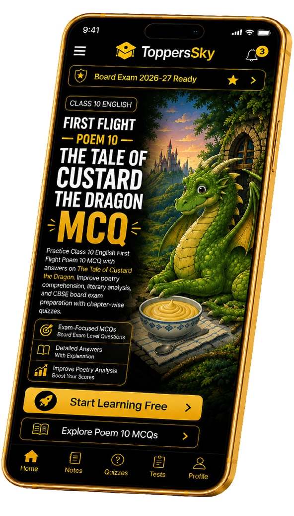 Class 10 English First Flight Poem 10 MCQ