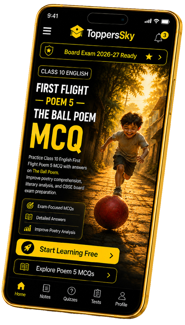 Class 10 English First Flight Poem 5 MCQ
