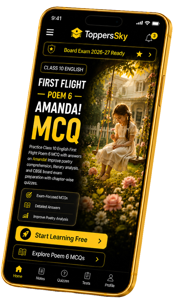 Class 10 English First Flight Poem 6 MCQ
