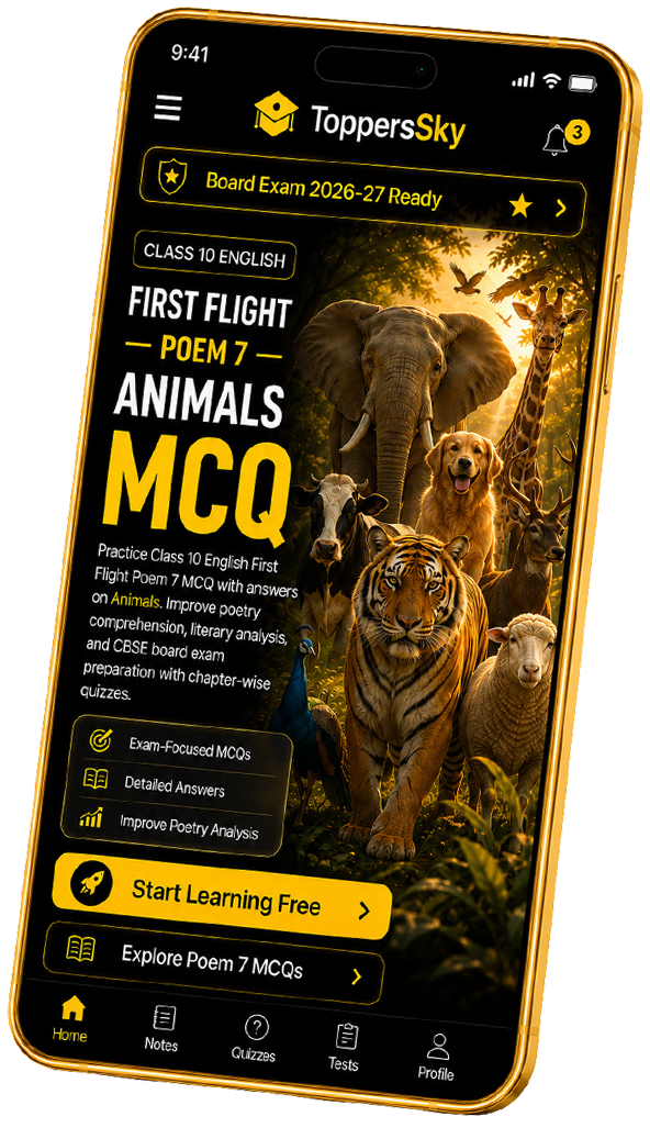 Class 10 English First Flight Poem 7 MCQ