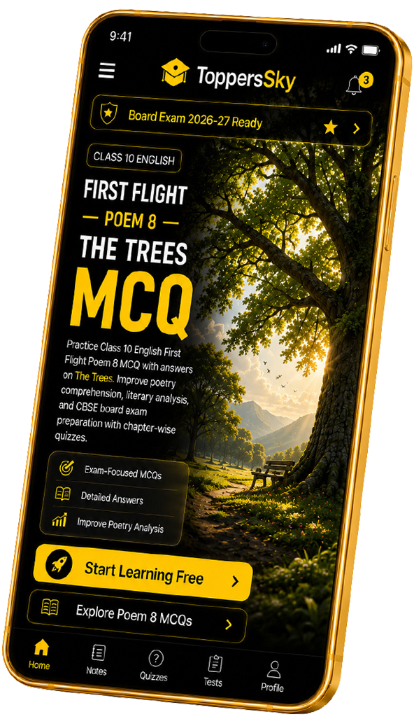 Class 10 English First Flight Poem 8 MCQ