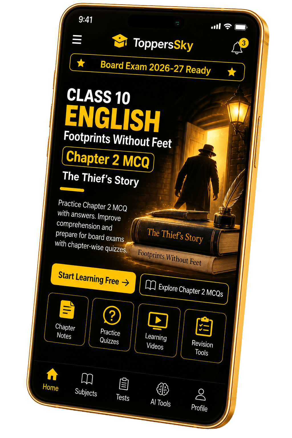 The Thief's Story Quiz Banner / English MCQ Dashboard