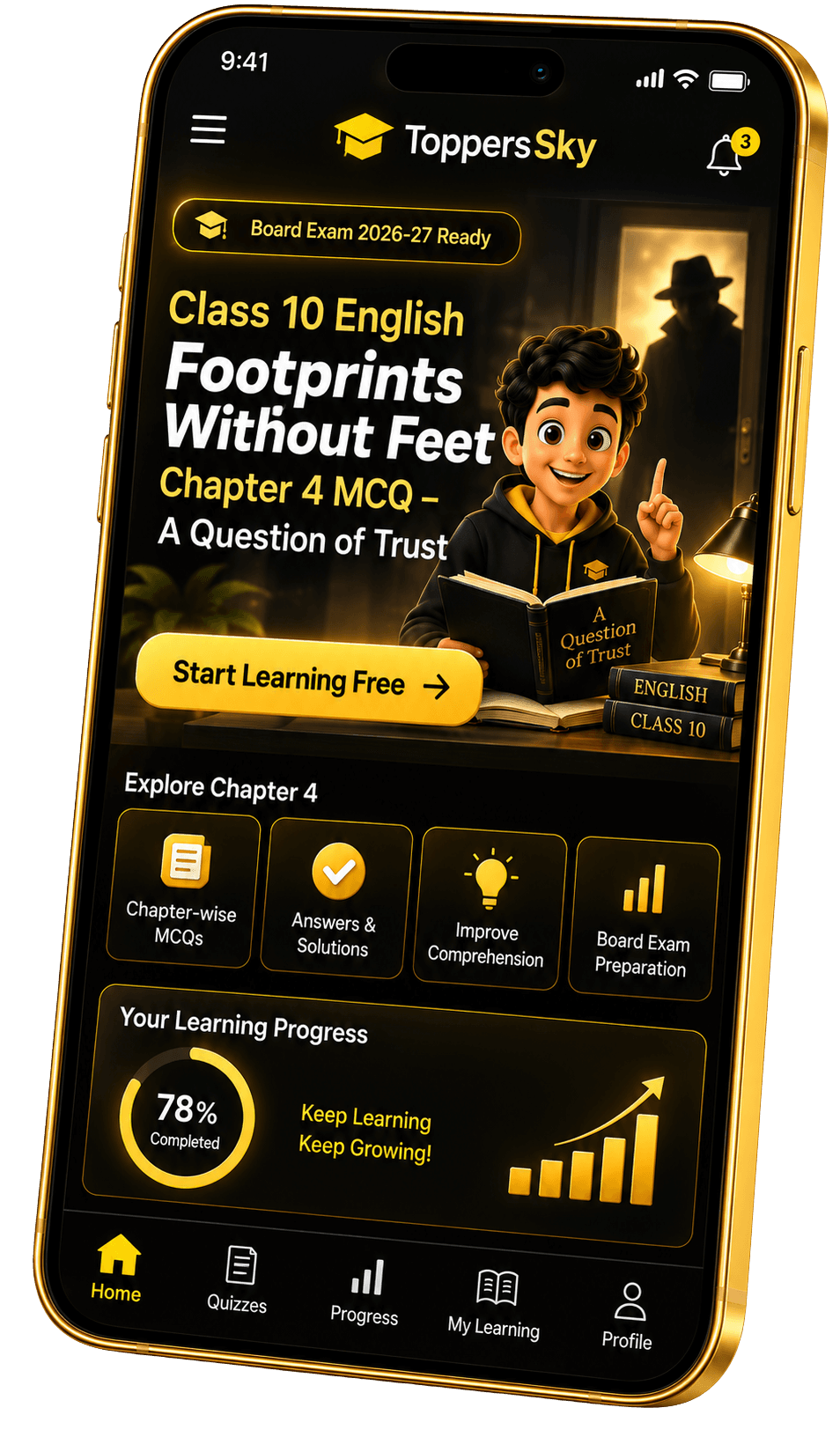 A Question of Trust Quiz Banner / English MCQ Dashboard