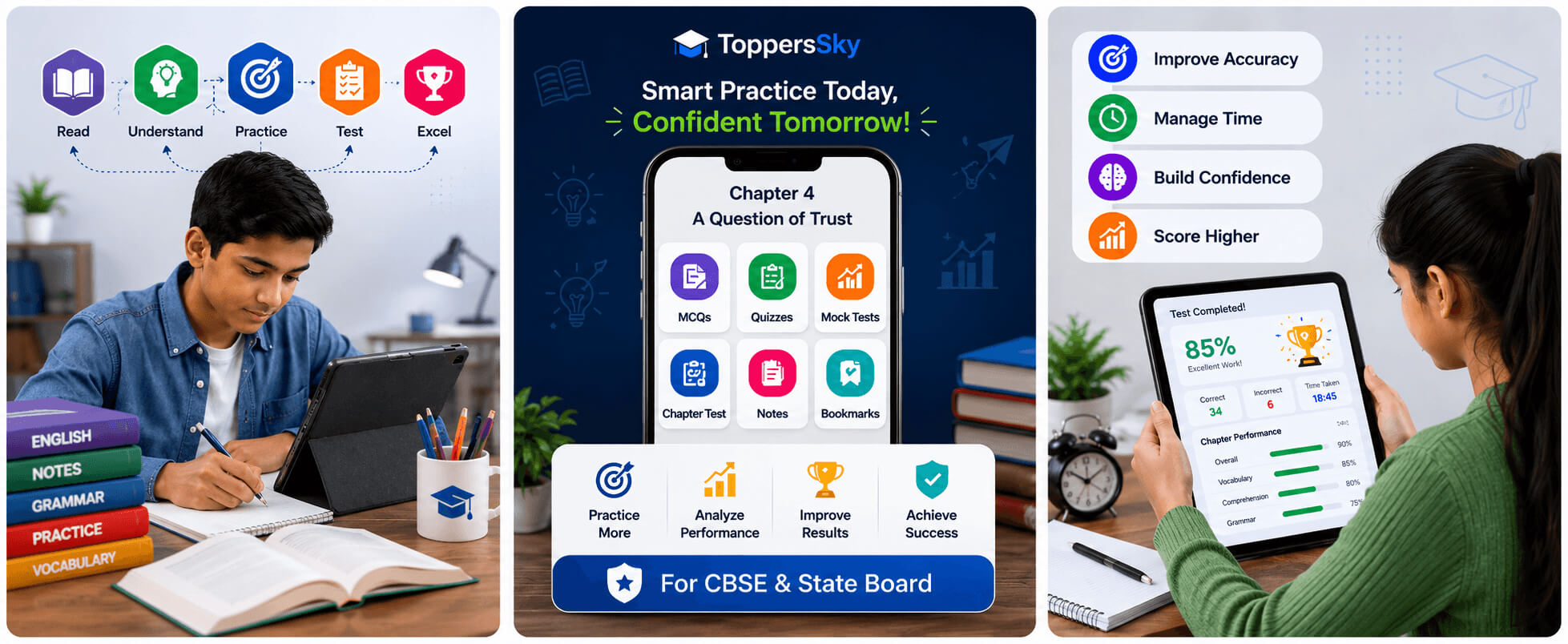 A Question of Trust Quiz Banner / English MCQ Dashboard