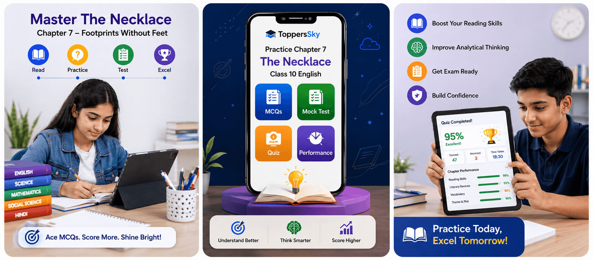 The Necklace Quiz Banner / English MCQ Dashboard