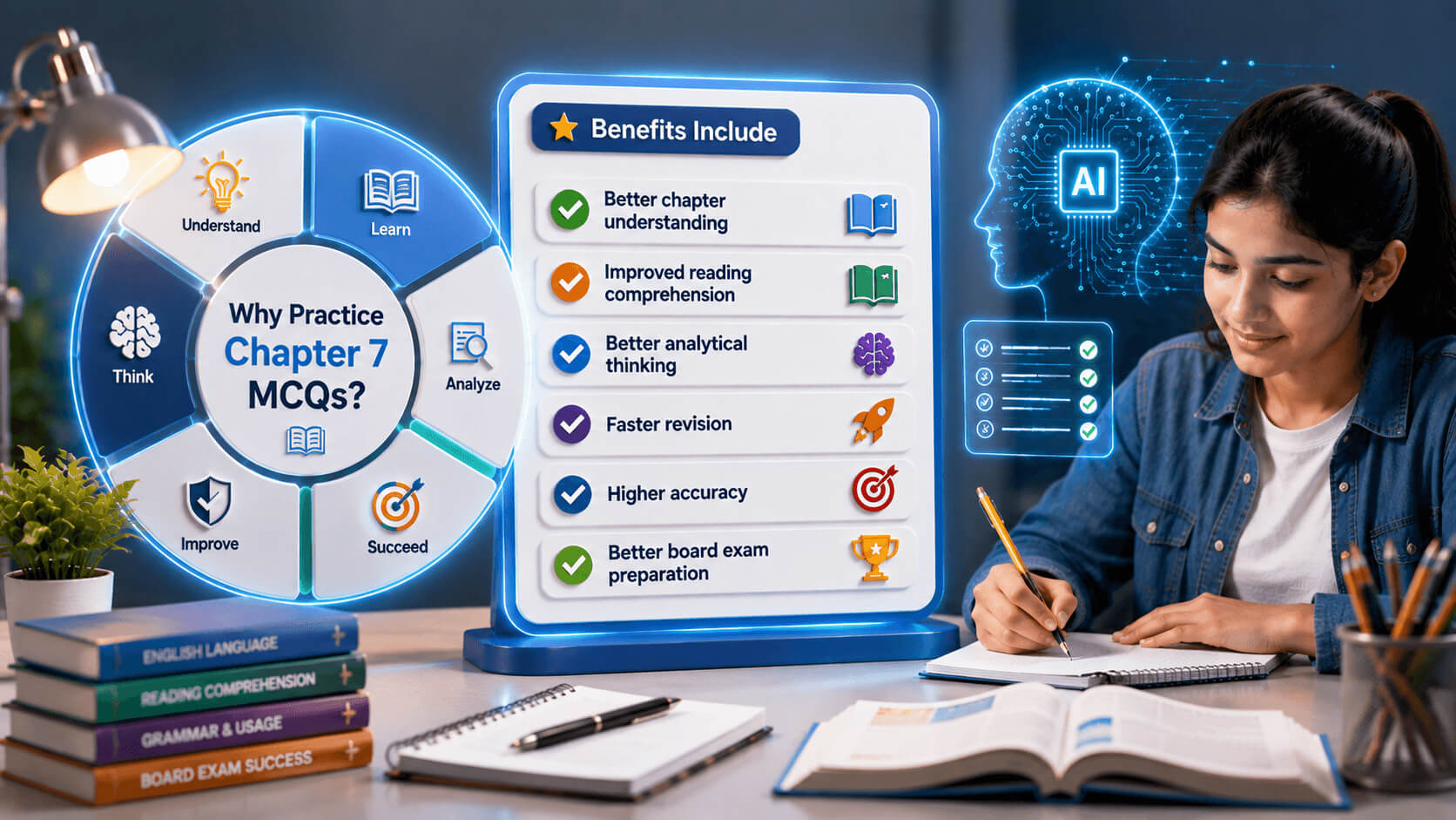 English Quiz Dashboard - Student Solving Chapter MCQs - Learning Progress Dashboard