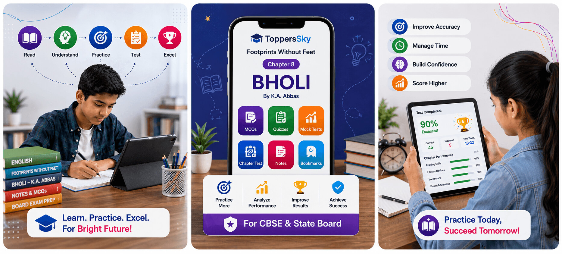 Bholi Quiz Banner / English MCQ Dashboard