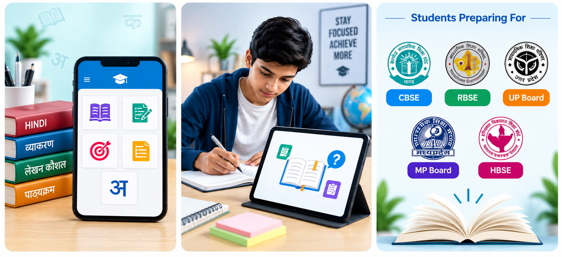 Hindi Learning Success - Student Achievement - Exam Preparation Dashboard