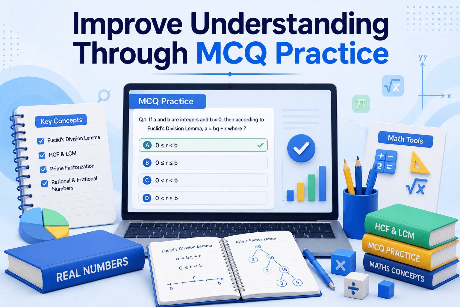 MCQ Practice Screen - AI Quiz Dashboard - Student Analytics