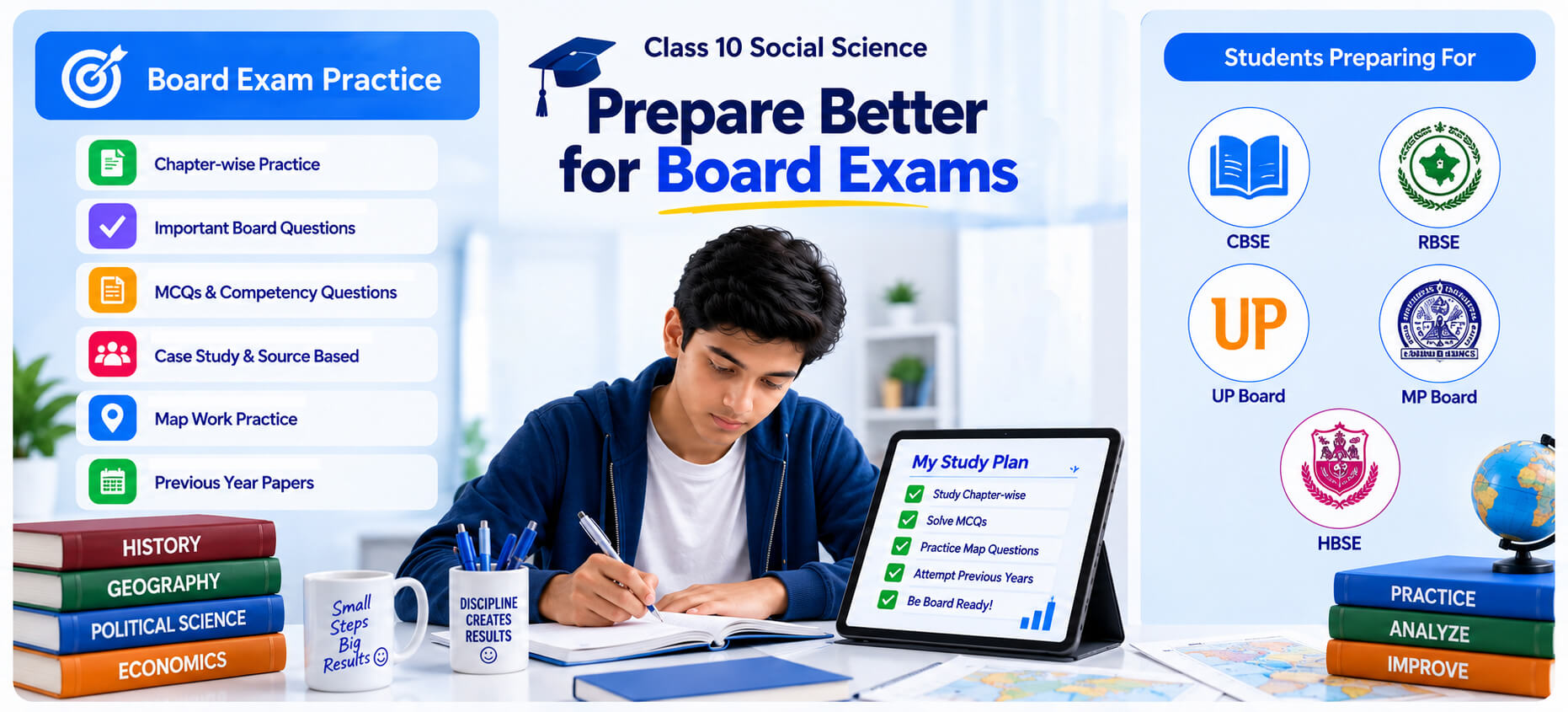Social Science Success Banner - Student Achievement - Board Preparation Dashboard