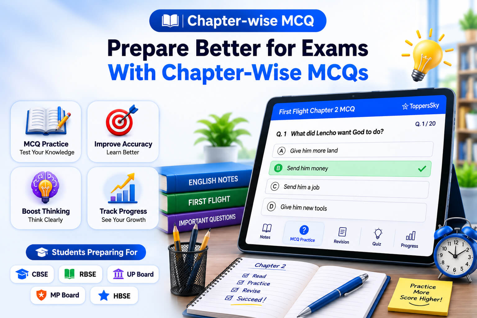 AI Quiz Dashboard - Interactive MCQ Practice - Student Performance Dashboard