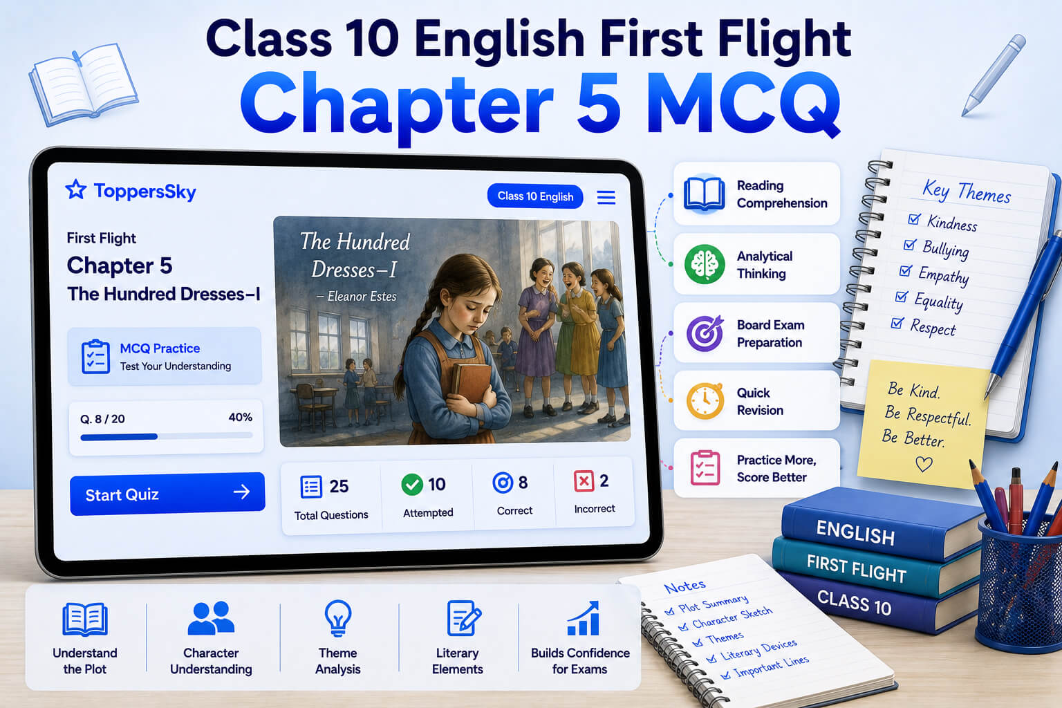 The Hundred Dresses-I Quiz Banner / English MCQ Dashboard