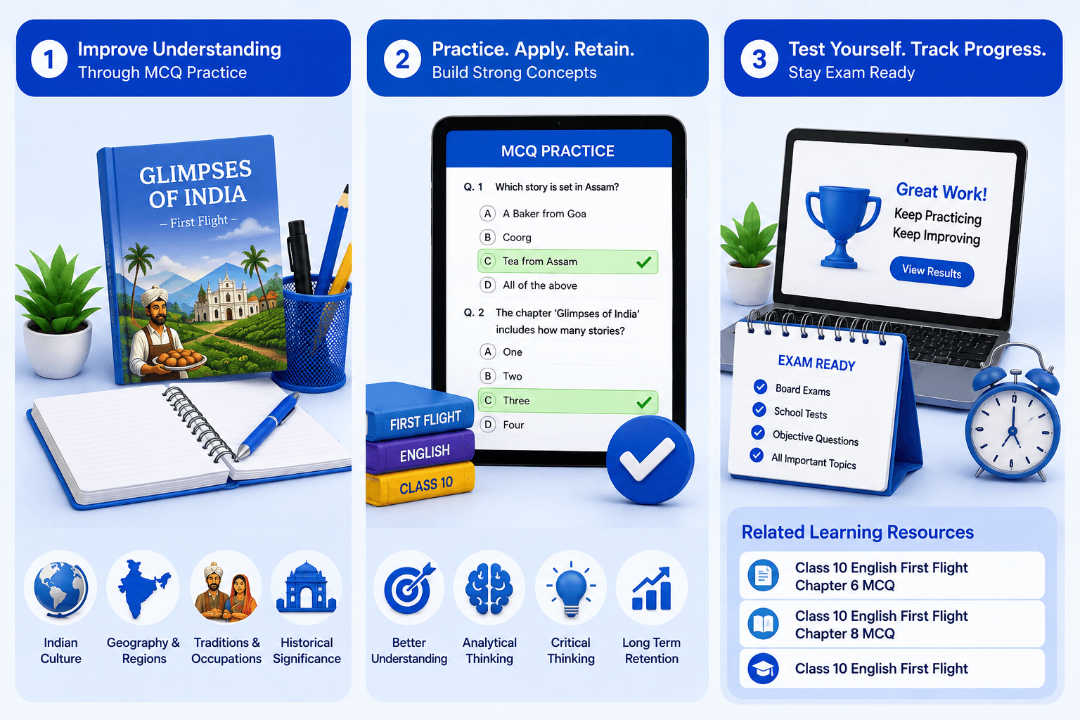 AI Quiz Dashboard - Interactive MCQ Practice - Student Performance Dashboard