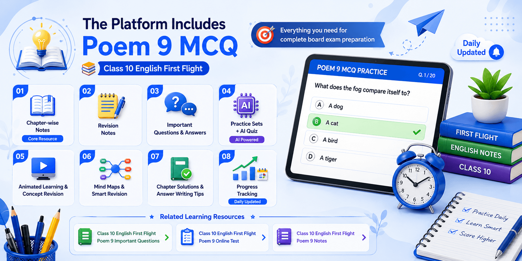 Poetry Quiz Dashboard - Notes Screen - Mind Maps - Performance Analytics