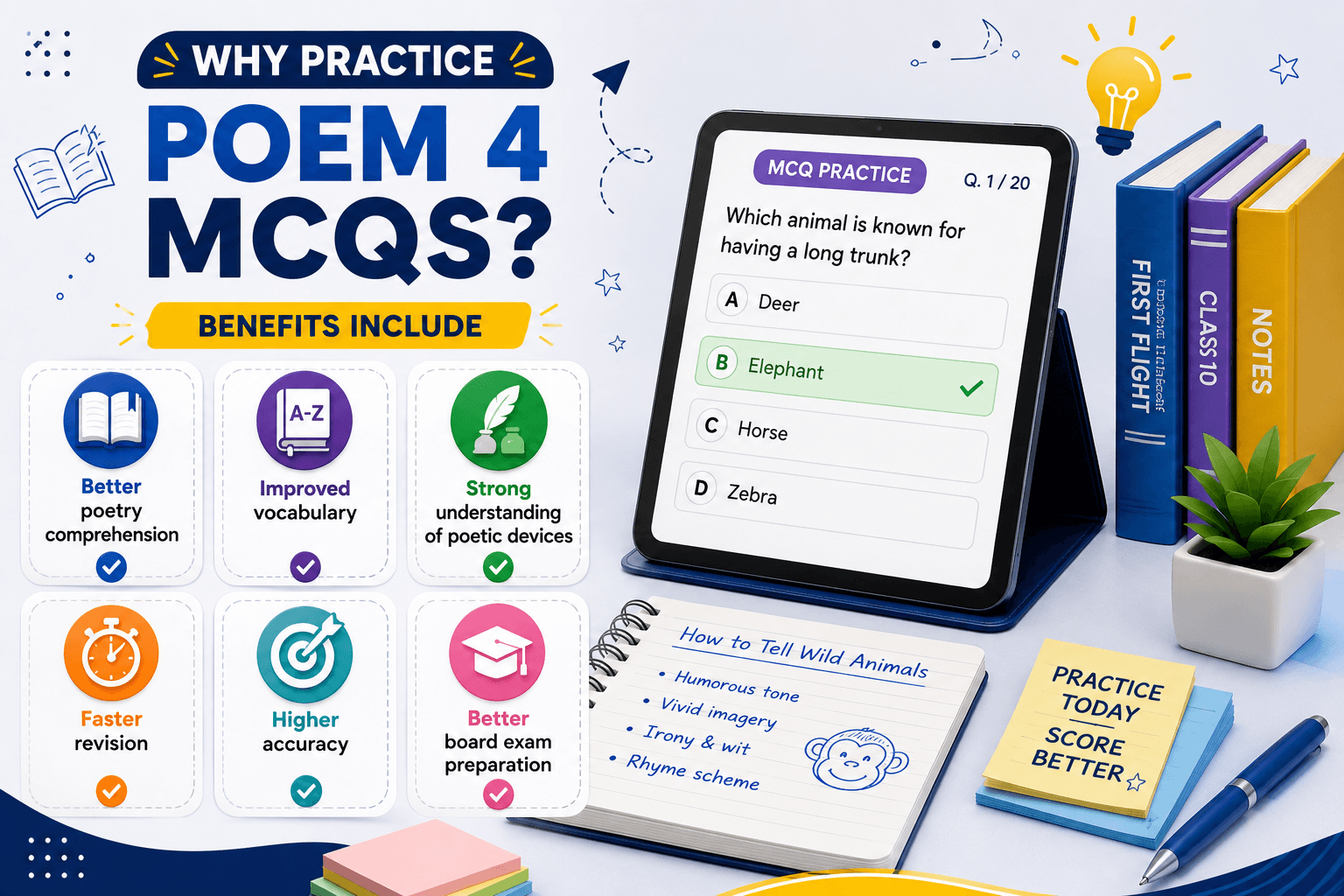 Poetry Quiz Dashboard - Student Solving Poetry MCQs - Learning Progress Dashboard