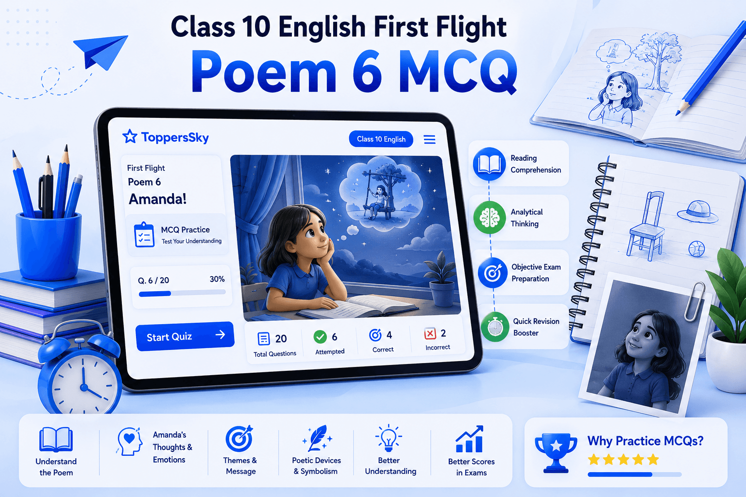 Amanda! Quiz Banner / English MCQ Dashboard
