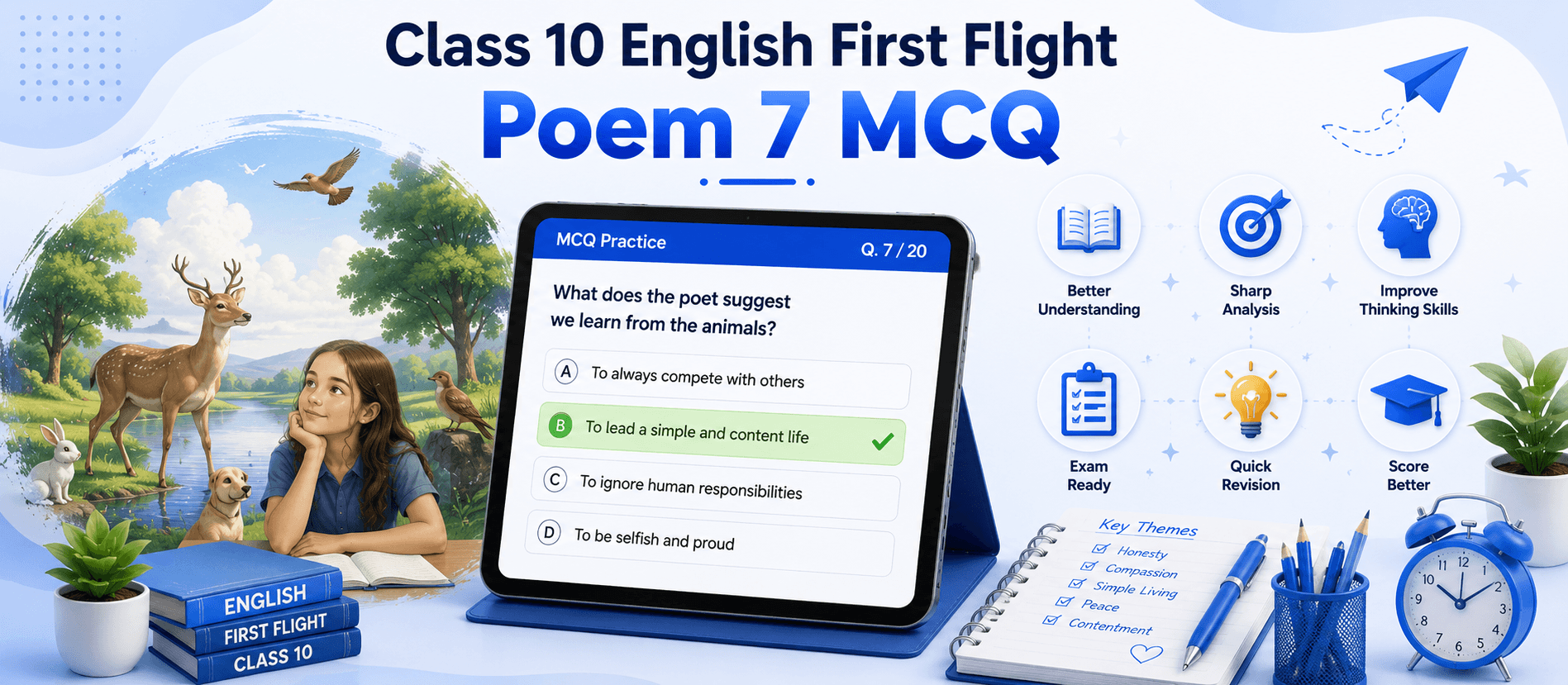 Animals Quiz Banner / English MCQ Dashboard