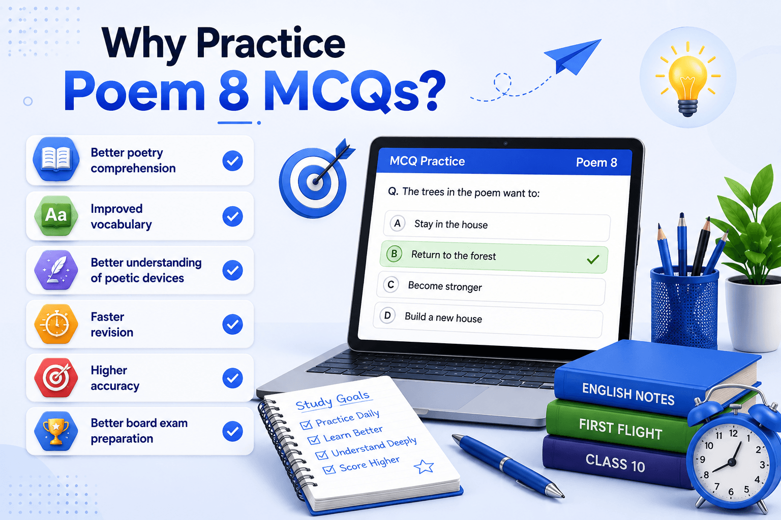 Poetry Quiz Dashboard - Student Solving Poetry MCQs - Learning Progress Dashboard