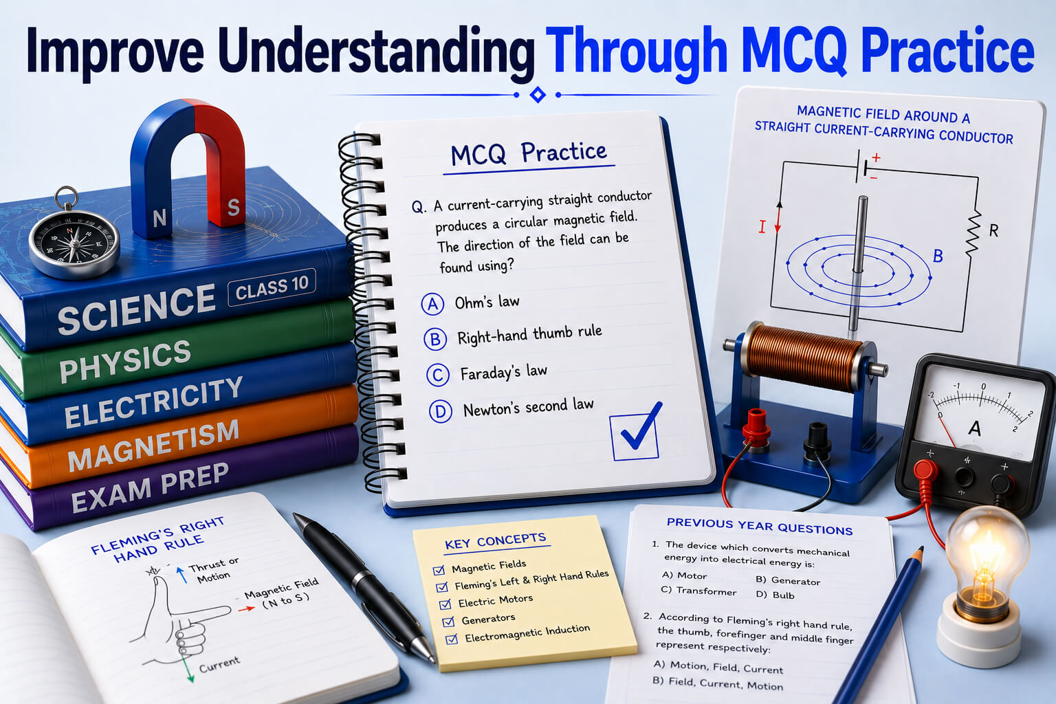 MCQ Practice Screen - AI Quiz Dashboard - Student Progress Analytics
