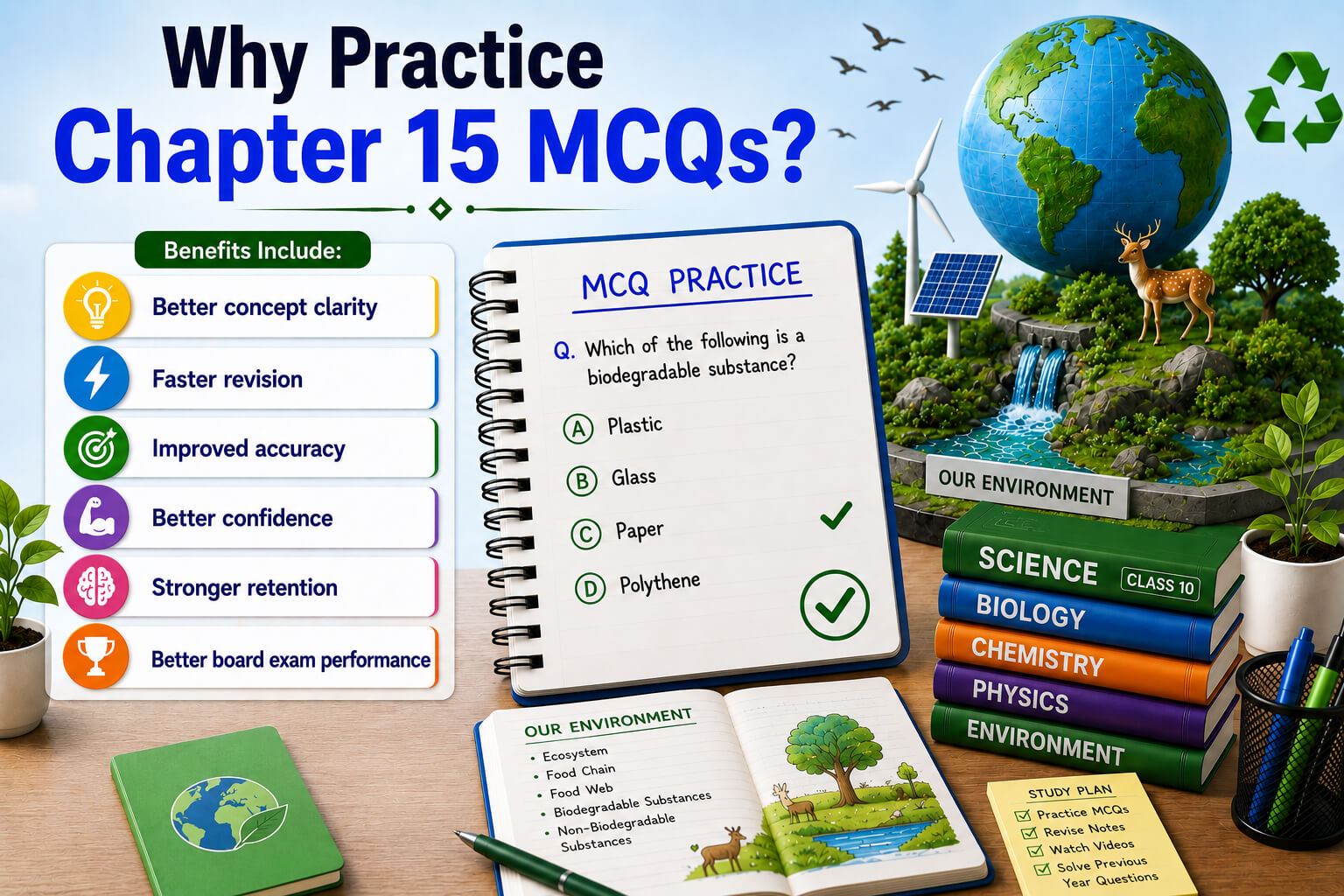 Science Quiz Dashboard - Student Practicing MCQs - Learning Progress Analytics
