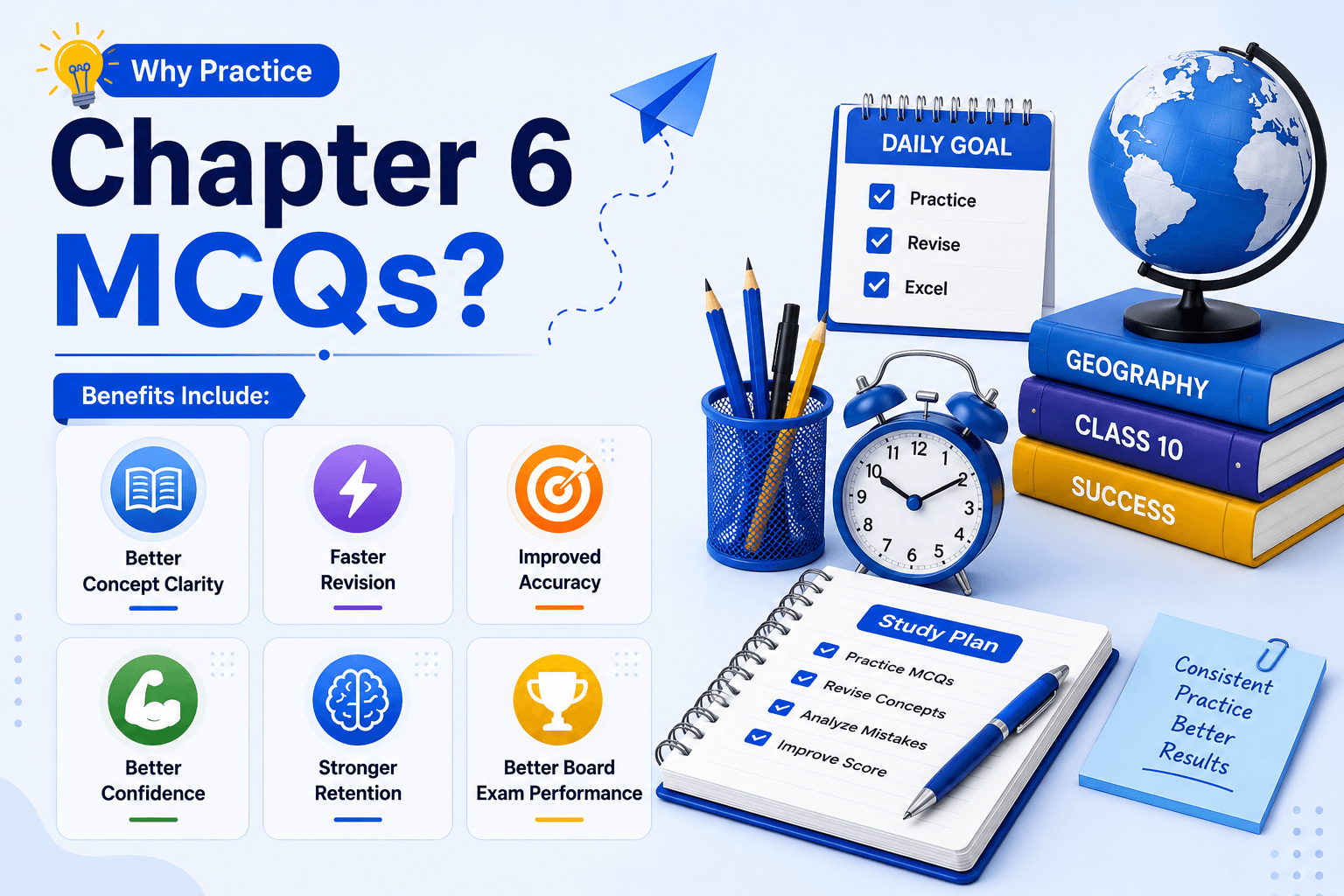 Geography Quiz Dashboard - Student Solving MCQs - Learning Progress Analytics