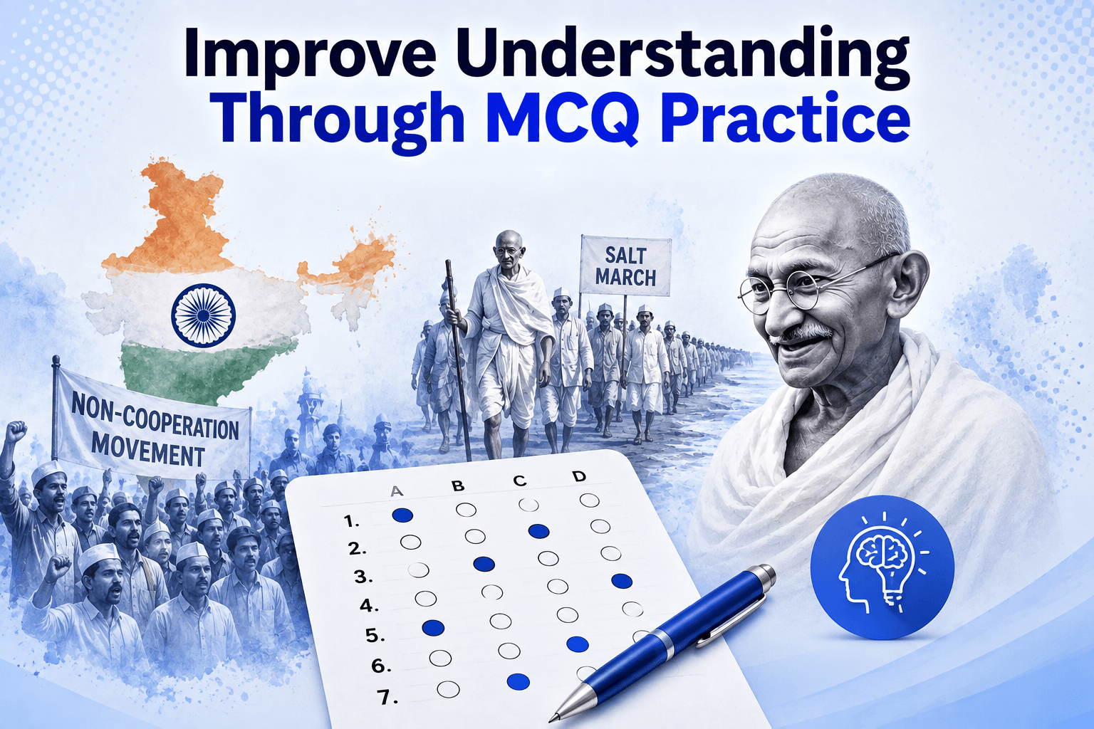 MCQ Practice Screen - AI Quiz Dashboard - Student Progress Analytics